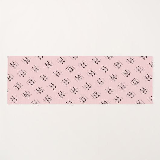 かわいいピンクパーソナライズされたのビジネスロゴ ヨガマット (正面(横))