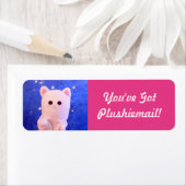 かわいいピンクパーソナライズされたのフォトメモダンール ラベル (インサイチュ)