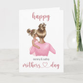 かわいいピンクパーソナライズされたのマザーズのデイカード カード (正面)