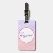 かわいいピンクパーソナライズされたの名前グリッター旅行