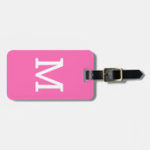 かわいいピンクパーソナライズされたイニシャルラゲッジタグ ラゲッジタグ (正面横)