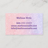 かわいいピンクパーソナライズされたネームグリッター 名刺 (裏面)