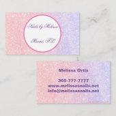 かわいいピンクパーソナライズされたネームグリッター 名刺 (正面/裏面)