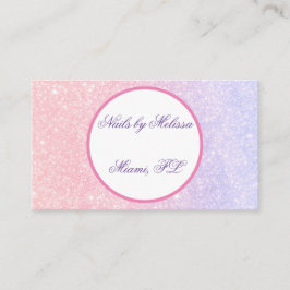 かわいいピンクパーソナライズされたネームグリッター 名刺