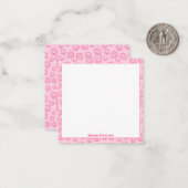 かわいいピンクパーソナライズされた名門私立校風の色 ノートカード (正面/裏面インサイチュ)