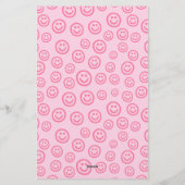 かわいいピンクパーソナライズされた名門私立校風の色 便箋 (裏面)