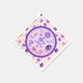 かわいいピンクパープルスイートワンガールズ誕生日 スタンダードカクテルナプキン (角)