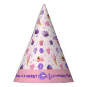 かわいいピンクパープルスイートワンガールズ誕生日 パーティーハット (左)