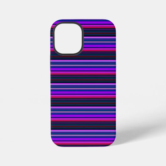 かわいいピンクパープルストライプ iPhoneケース (裏面)