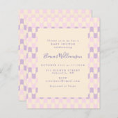 かわいいピンクパープルバジェットベビーシャワー招待状 (正面/裏面)