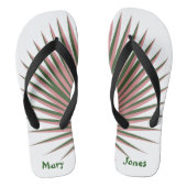 かわいいピンクパームズトロピカルウォーターの色をパーソナライズ ビーチサンダル (フットベッド)