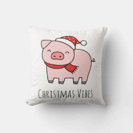 かわいいピンクピグクリスマスバイブミニマル クッション