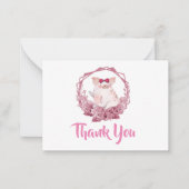 かわいいピンクピグサンキューカード ノートカード (正面)