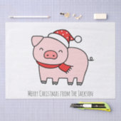 かわいいピンクピグメリークリスマスミニマシンプルリスト 薄葉紙 (クラフト)