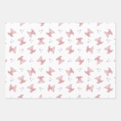 かわいいピンクピッグ納屋周囲の庭誕生日キッズ ラッピングペーパーシート (正面2)