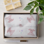 かわいいピンクピッグ納屋周囲の庭誕生日キッズ 薄葉紙 (ギフト)