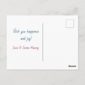 かわいいピンクフェイクグリッター格言クリスマスモノグラム ポストカード (裏面)