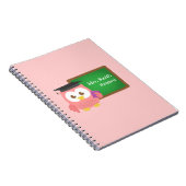 かわいいピンクフクロウ先生感謝の日 ノートブック (右側)
