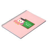 かわいいピンクフクロウ先生感謝の日 ノートブック (左側)