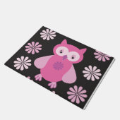 かわいいピンクフクロウ ドアマット (アングル)