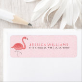 かわいいピンクフラミンゴイラストレーションオンピンク ラベル (インサイチュ)