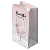 かわいいピンクフラミンゴイラストレーションパーティーありがとう スモールペーパーバッグ (正面アングル)