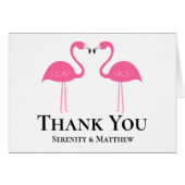 かわいいピンクフラミンゴサマービーチ結婚式ありがとう (正面横)