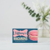 かわいいピンクフランスのマカロン |自家製マカロン 名刺 (スタンド正面)