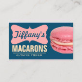 かわいいピンクフランスのマカロン |自家製マカロン 名刺 (正面)