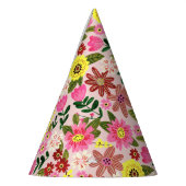 かわいいピンクフローラガールバースデーパーティー パーティーハット (左)