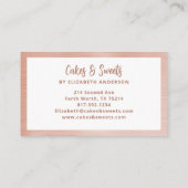 かわいいピンクフローラケーキミキサーベーカリー名刺 名刺 (裏面)