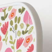 かわいいピンクフローラトレンディー花名前をカスタムする ピックルボールラケット (左詳細)