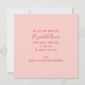 かわいいピンクフローラミニマル書道リース (裏面)