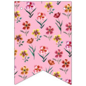 かわいいピンクフローラ女の子ベビーシャワーの装飾 バンティングフラッグ (第2の旗)