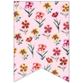 かわいいピンクフローラ女の子ベビーシャワーの装飾 バンティングフラッグ (第1の旗)