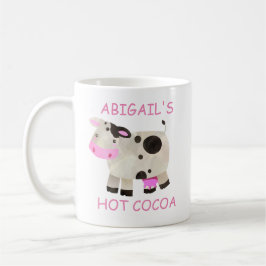かわいいピンクブラックホワイトカウホットココア コーヒーマグカップ