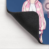 かわいいピンクブルーかわいいアニメさくらんぼブロッサムガーリー マウスパッド (コーナー)