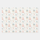 かわいいピンクブルーサーカステンツベビーシャワー子供部屋 ラッピングペーパーシート (正面2)