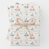 かわいいピンクブルーサーカステンツベビーシャワー子供部屋 ラッピングペーパーシート (インサイチュ)