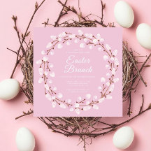 かわいいピンクプッシウィローイースターブランチ