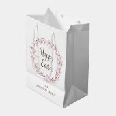 かわいいピンクプッシウィローイースター ミディアムペーパーバッグ