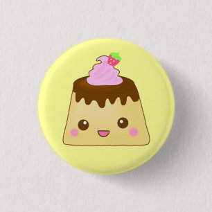 かわいいピンクプディング! 缶バッジ