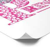 かわいいピンクプリンセスガールズワードアートポスタープリント ポスター (角)