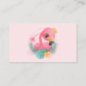 かわいいピンクプリンセスフラミンゴガールおむつラッフル 名刺 (裏面)