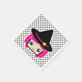 かわいいピンクヘアウィッチナプキンス スタンダードカクテルナプキン (角)