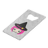 かわいいピンクヘアウィッチボトルオープナー クレジットカード栓抜き (裏面アングル)