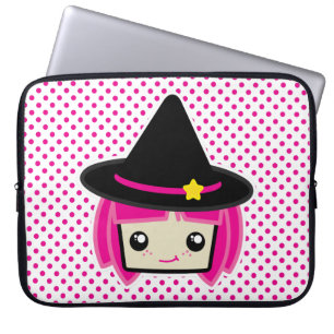 かわいいピンクヘアウィッチラップトップスリーブ ラップトップスリーブ