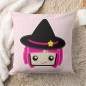 かわいいピンクヘアウィッチ装飾用クッション クッション (ブランケット)