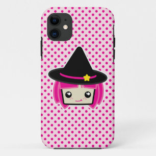 かわいいピンクヘアウィッチiPhoneケース iPhone 11 ケース