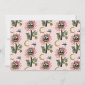 かわいいピンクベアーフェアリープリンセスガールベビーシャワー 招待状 (裏面)